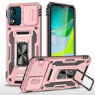 Motorola Moto E13 Armor PC + TPU Camera Shield Phone Case(Rose Gold) - 1