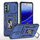 Motorola Moto G Stylus 4G 2022 Armor PC + TPU Camera Shield Phone Case(Navy Blue) - 1