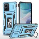 Motorola Moto G53 Armor PC + TPU Camera Shield Phone Case(Light Blue) - 1