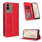 For Aiwa Phone B-2 JA3-SMP0602 Magnetic Buckle Retro Texture Leather Phone Case(Red) - 1