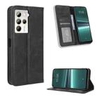 For HTC U23 / U23 Pro Magnetic Buckle Retro Texture Leather Phone Case(Black) - 1