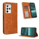 For HTC U23 / U23 Pro Magnetic Buckle Retro Texture Leather Phone Case(Brown) - 1