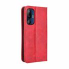 For HTC U24 Pro Magnetic Buckle Retro Texture Leather Phone Case(Red) - 3