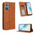 For Blackview Oscal C30 / C30 Pro Magnetic Buckle Retro Texture Leather Phone Case(Brown) - 1