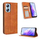 For Blackview A52 / A52 Pro Magnetic Buckle Retro Texture Leather Phone Case(Brown) - 1