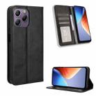 For Blackview A96 Magnetic Buckle Retro Texture Leather Phone Case(Black) - 1