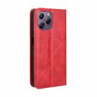 For Blackview A96 Magnetic Buckle Retro Texture Leather Phone Case(Red) - 3