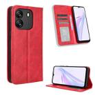 For Blackview Wave 6C Magnetic Buckle Retro Texture Leather Phone Case(Red) - 1