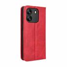 For Blackview Wave 6C Magnetic Buckle Retro Texture Leather Phone Case(Red) - 3