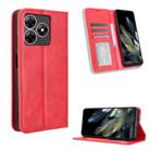 For Blackview Wave 8 / 8C / Oscal Flat 2 Magnetic Buckle Retro Texture Leather Phone Case(Red) - 1