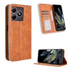 For Blackview Wave 8 / 8C / Oscal Flat 2 Magnetic Buckle Retro Texture Leather Phone Case(Brown) - 1