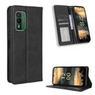 For Nokia XR21 Magnetic Buckle Retro Texture Leather Phone Case(Black) - 1