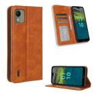 For Nokia C110 4G Magnetic Buckle Retro Texture Leather Phone Case(Brown) - 1