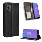 For Nokia C210 Magnetic Buckle Retro Texture Leather Phone Case(Black) - 1
