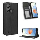 For ZTE Blade L220 Magnetic Buckle Retro Texture Leather Phone Case(Black) - 1