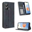 For ZTE Blade L220 Magnetic Buckle Retro Texture Leather Phone Case(Blue) - 1