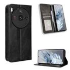 For ZTE nubia Z50S Pro Magnetic Buckle Retro Texture Leather Phone Case(Black) - 1