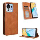 For ZTE Blade  V50 Vita 4G Magnetic Buckle Retro Texture Leather Phone Case(Brown) - 1