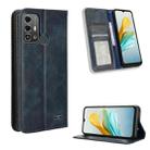 For ZTE Blade A53 Pro Magnetic Buckle Retro Texture Leather Phone Case(Blue) - 1