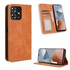 For ZTE Blade A73 4G Magnetic Buckle Retro Texture Leather Phone Case(Brown) - 1