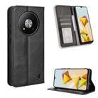 For ZTE Blade A73 5G Magnetic Buckle Retro Texture Leather Phone Case(Black) - 1