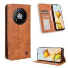 For ZTE Blade A73 5G Magnetic Buckle Retro Texture Leather Phone Case(Brown) - 1