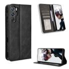 For ZTE nubia Red Magic 9 Pro Magnetic Buckle Retro Texture Leather Phone Case(Black) - 1