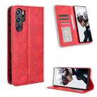 For ZTE nubia Red Magic 9 Pro Magnetic Buckle Retro Texture Leather Phone Case(Red) - 1