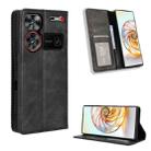 For ZTE nubia Z60 Ultra Magnetic Buckle Retro Texture Leather Phone Case(Black) - 1