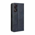 For ZTE Blade A34 Magnetic Buckle Retro Texture Leather Phone Case(Blue) - 3