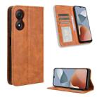 For ZTE Blade A34 Magnetic Buckle Retro Texture Leather Phone Case(Brown) - 1