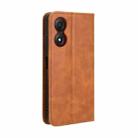 For ZTE Blade A34 Magnetic Buckle Retro Texture Leather Phone Case(Brown) - 3