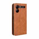 For ZTE Blade A54 Magnetic Buckle Retro Texture Leather Phone Case(Brown) - 3