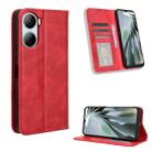 For ZTE Libero 5G IV Magnetic Buckle Retro Texture Leather Phone Case(Red) - 1