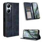 For ZTE Libero 5G IV Magnetic Buckle Retro Texture Leather Phone Case(Blue) - 1