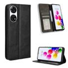 For ZTE Anshin Family Magnetic Buckle Retro Texture Leather Phone Case(Black) - 1