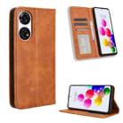 For ZTE Anshin Family Magnetic Buckle Retro Texture Leather Phone Case(Brown) - 1