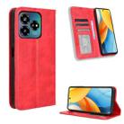 For ZTE Axon 60 Lite / Blade V60 Vita Magnetic Buckle Retro Texture Leather Phone Case(Red) - 1