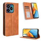 For ZTE Axon 60 Lite / Blade V60 Vita Magnetic Buckle Retro Texture Leather Phone Case(Brown) - 1