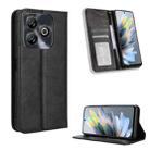 For ZTE Blade A75 4G Magnetic Buckle Retro Texture Leather Phone Case(Black) - 1