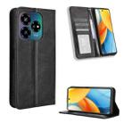 For ZTE Blade V60 Design Magnetic Buckle Retro Texture Leather Phone Case(Black) - 1