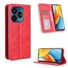 For ZTE Blade V60 Design Magnetic Buckle Retro Texture Leather Phone Case(Red) - 1