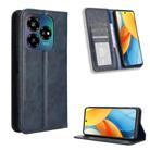 For ZTE Blade V60 Design Magnetic Buckle Retro Texture Leather Phone Case(Blue) - 1