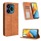 For ZTE Blade V60 Design Magnetic Buckle Retro Texture Leather Phone Case(Brown) - 1