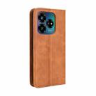 For ZTE Blade V60 Design Magnetic Buckle Retro Texture Leather Phone Case(Brown) - 3