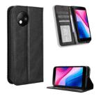 For ZTE Blade A35 Lite Magnetic Buckle Retro Texture Leather Phone Case(Black) - 1