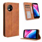 For ZTE Blade A35 Lite Magnetic Buckle Retro Texture Leather Phone Case(Brown) - 1