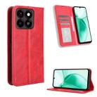 For ZTE Blade A35 Magnetic Buckle Retro Texture Leather Phone Case(Red) - 1