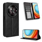 For ZTE Blade A75 5G Magnetic Buckle Retro Texture Leather Phone Case(Black) - 1