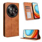 For ZTE Blade A75 5G Magnetic Buckle Retro Texture Leather Phone Case(Brown) - 1